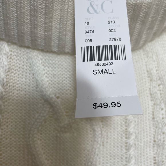 Elegant Off-Shoulder White Sweater New York and Company NWT size small - Picture 2 of 2